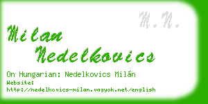 milan nedelkovics business card